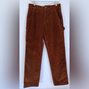 WALLACE & BARNES JCREW MENS RICH  BROWN CORDUROY CARPENTER PANTS 30x32